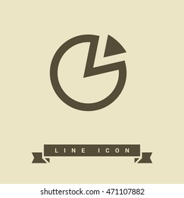 Diagram isolated minimal single flat linear icon for application and web. Pie chart line vector icon for websites and mobile minimalistic flat design.