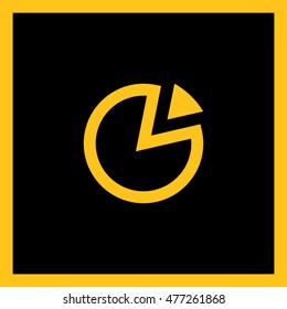 Diagram isolated minimal single flat linear icon for application and web. Pie chart line vector icon for websites and mobile minimalistic flat design.
