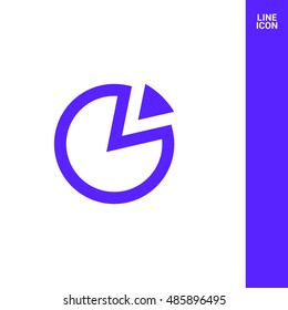 Diagram isolated minimal single flat linear icon for application and web. Pie chart line vector icon for websites and mobile minimalistic flat design.