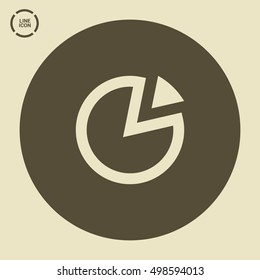 Diagram isolated minimal single flat linear icon for application and web. Pie chart line vector icon for websites and mobile minimalistic flat design.