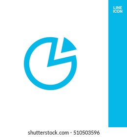 Diagram isolated minimal single flat linear icon for application and web. Pie chart line vector icon for websites and mobile minimalistic flat design.