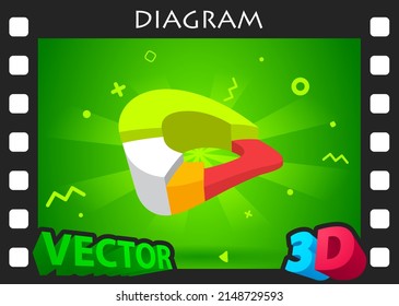 Icono de diseño isométrico del diagrama. Ilustración web de vectores. 3.ª colorida concepción