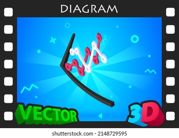 Diagram isometric design icon. Vector web illustration. 3d colorful concept