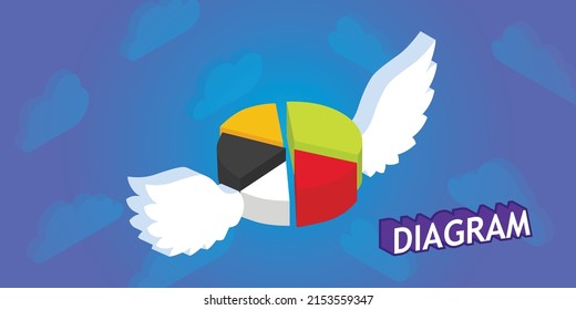Diagram isometric design icon. Vector web illustration. 3d colorful concept