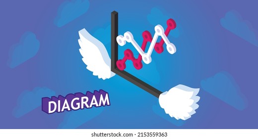 Diagram isometric design icon. Vector web illustration. 3d colorful concept