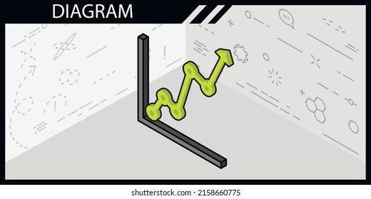 Diagram isometric design icon. Vector web illustration. 3d colorful concept