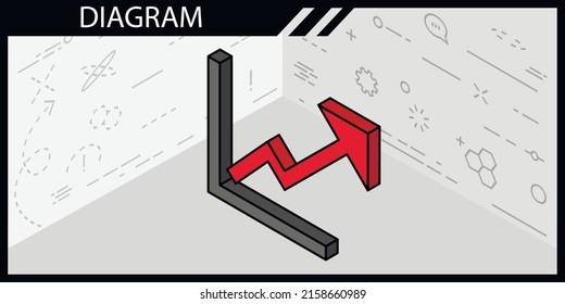 Diagram isometric design icon. Vector web illustration. 3d colorful concept
