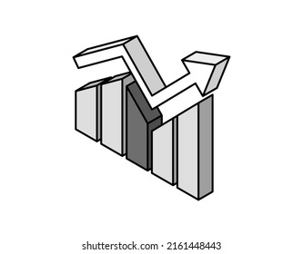 Diagram isometric design icon. Vector web illustration. 3d colorful concept
