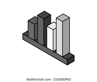 Diagram isometric design icon. Vector web illustration. 3d colorful concept