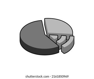 Diagram isometric design icon. Vector web illustration. 3d colorful concept