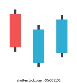 Diagram Japanese Candles Vector Icon. Flat icon isolated on the white background. Editable EPS file. Vector illustration.