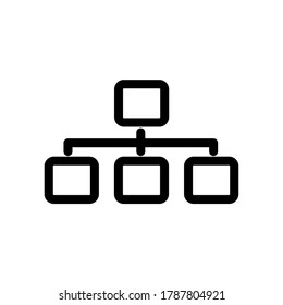 Diagram line icon. Illustration of networking icon on white background