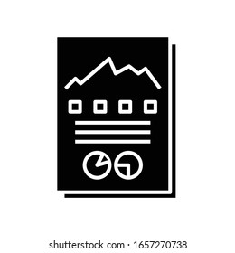 Diagram list black icon, concept illustration, vector flat symbol, glyph sign.