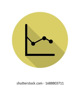 Diagramm langes Schattensymbol. Einfache Bildyph, flache Vektorillustration von Web-Icons für i und ux, Website oder mobile Applikationen