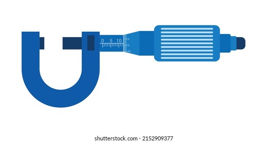diagram of a micrometer screw gauge. Vector illustration isolated on white background