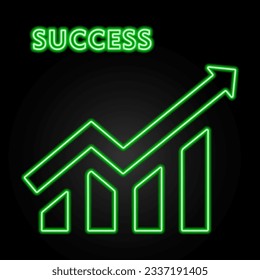 diagram neon sign, modern glowing banner design, colorful modern design trend on black background. Vector illustration.