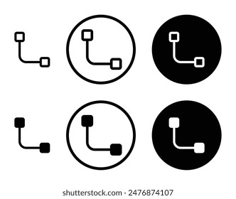 Conjunto de iconos anidados de contorno y relleno negro