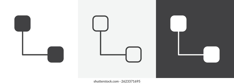 Diagrama aninhado plano e conjunto de ícones de vetor de linha