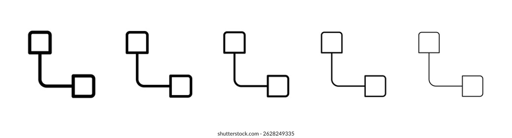 Ícone aninhado do diagrama em preto. Ilustração vetorial para design gráfico