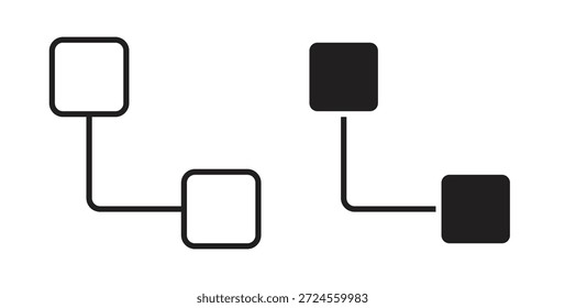 Icono de diagrama anidado en estilo doodle y stroke.