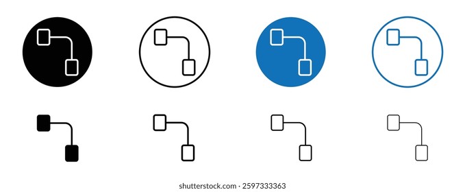 Diagram nested icon set in black and blue colors on white background