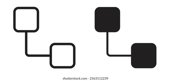 Diagram nested icons in black line and filled versions