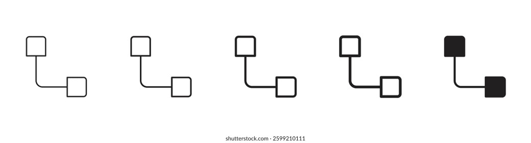 Diagram nested icons in black outline, solid and colored style