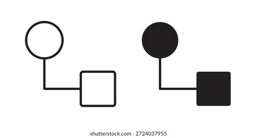 Iconos anidados del diagrama, Vector de línea. conjunto de símbolos sólidos