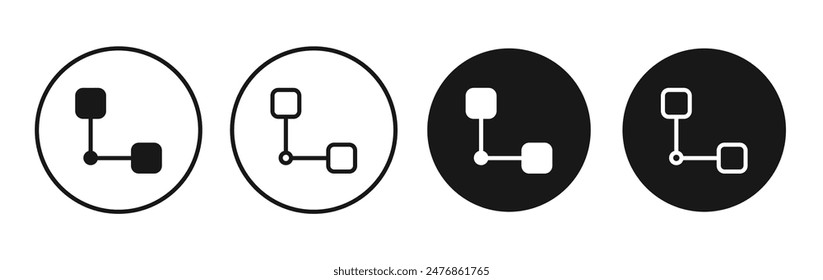 Conjunto de iconos de Vector de línea anidada de diagrama.