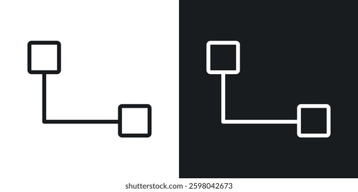 Diagram nested vector icon set in black and white color.