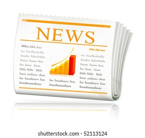 Diagram in the newspaper, vector icon