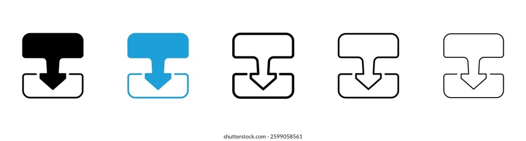 Diagram next icons vector illustrations in black and blue colors for web and ui designs