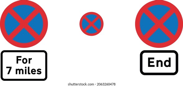 Diagram, No stopping on main carriageway (Alternative types), road signs in the United Kingdom