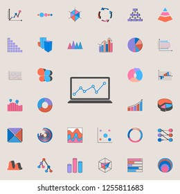 diagram on the monitor icon. Charts & Diagramms icons universal set for web and mobile