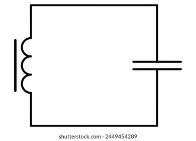 Diagramm eines Schwingkreises bestehend aus einer Spule und einem Kondensator