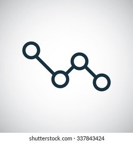 up diagram outline, thin, flat, digital icon for web and mobile
