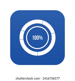 Diagram pie chart icon digital blue for any design isolated on white vector illustration