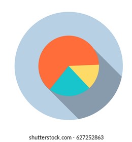 Diagram pie chart icon in flat style. Vector illustration for web design