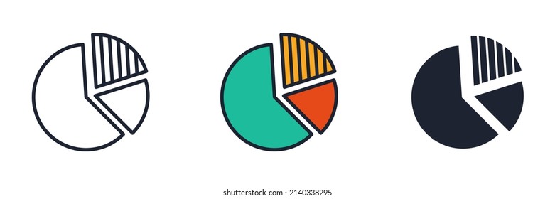 diagram pie chart icon symbol template for graphic and web design collection logo vector illustration