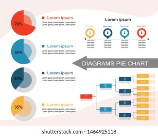 Diagram pie chart infographic, business graph vector illustration