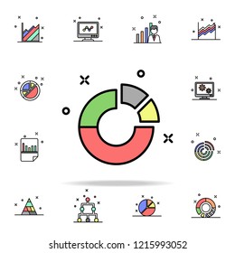 diagram pie colored icon. Business charts icons universal set for web and mobile on white background
