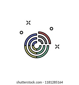 diagram pie colored icon. Element of colored business chart icon for mobile concept and web apps. Colored diagram pie icon can be used for web and mobile on white background