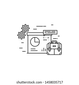 diagram pie icon. briefcase vector. 