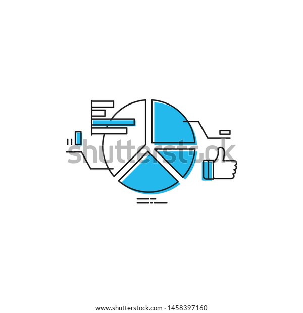diagram pie icon. business concept vector. filled\
outline style
