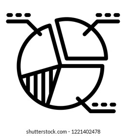 Diagram pie icon. Outline diagram pie vector icon for web design isolated on white background