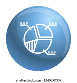 Diagram pie icon. Outline diagram pie vector icon for web design isolated on white background