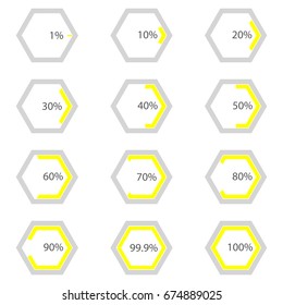 Diagram of a polygon with percentages in a polygon for brochures, presentations, articles, reports, plans.