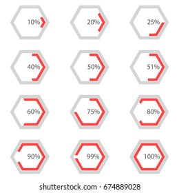 Diagram of a polygon with percentages in a polygon for brochures, presentations, articles, reports, plans.