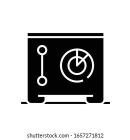 Diagram presentation black icon, concept illustration, vector flat symbol, glyph sign.