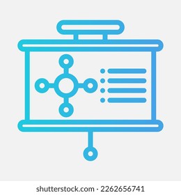 Icono de presentación de diagrama en estilo de degradado, uso para presentación de aplicación móvil del sitio web